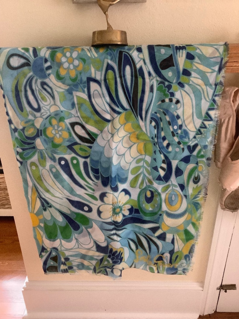 Lesley Evers ESME silk scarf Shakalaka Light Blue